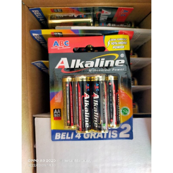 Jual Baterai Alkaline ABC Isi 6 Ukuran AA Dan AAA | Shopee Indonesia