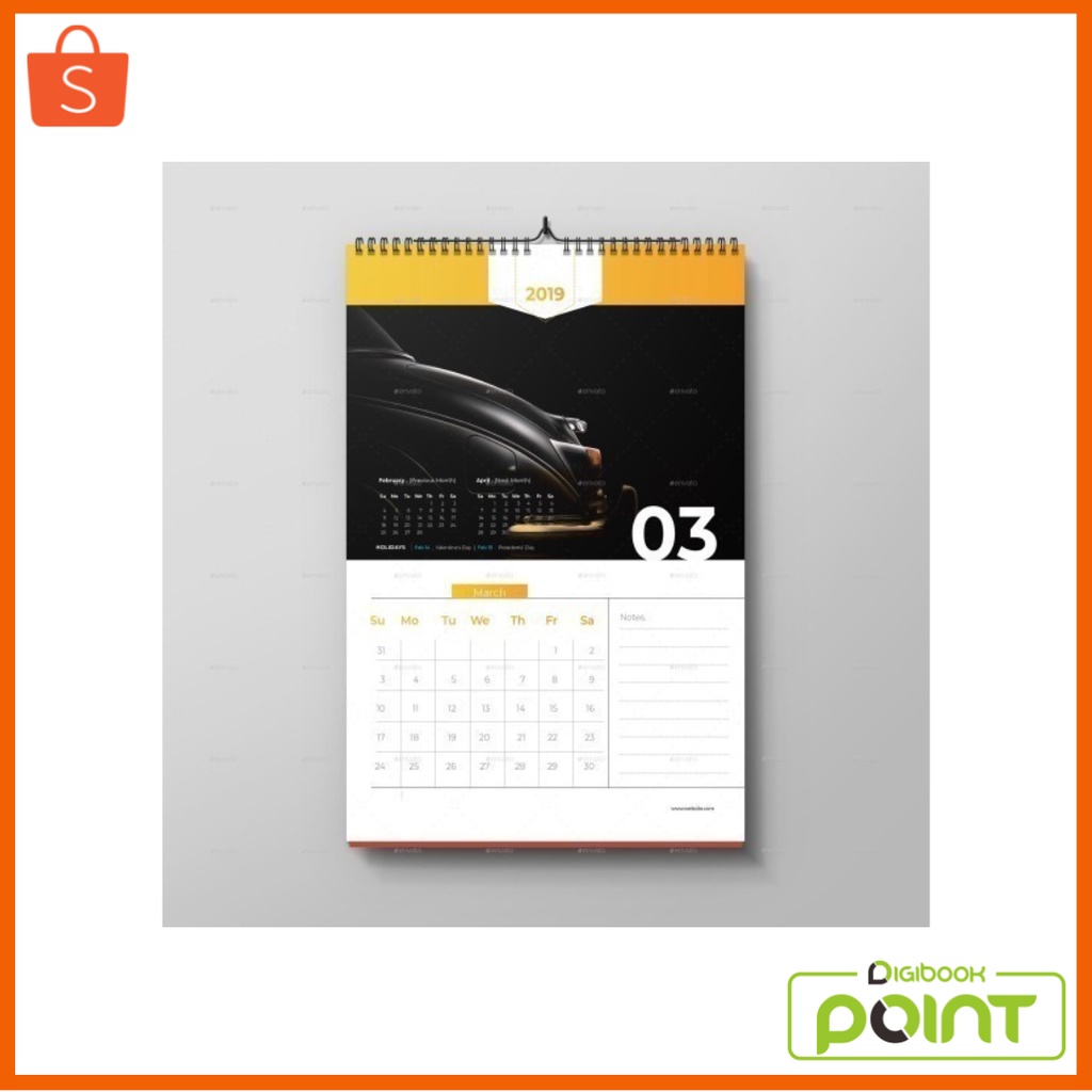 

Kalender Dinding 2024 Custom Spiral Portrait 32 x 48 cm Isi 5 Lembar Kertas AC 260 gram