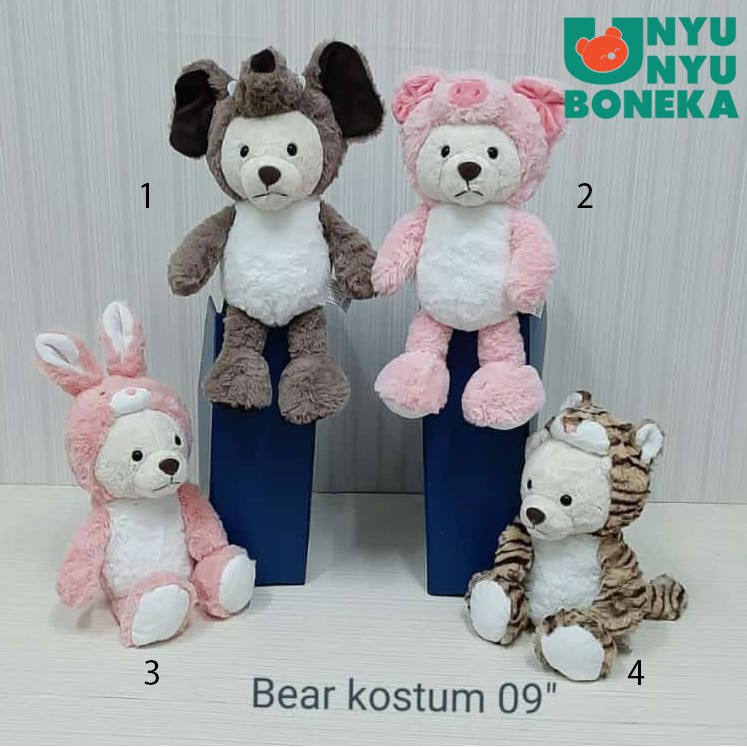 Import Boneka Teddy Bear beruang kostum tiger rabbit pig gajah house animal