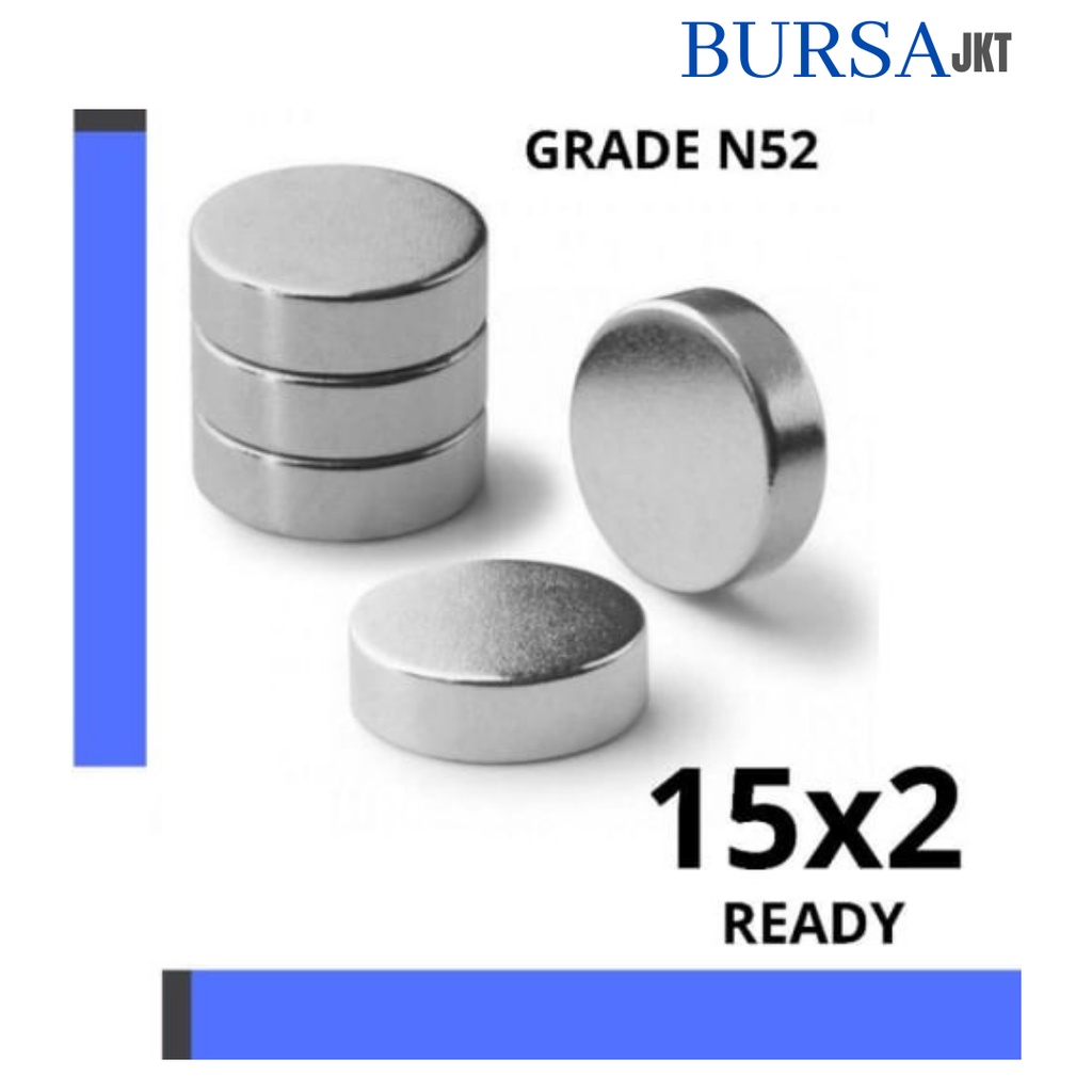 MAGNET SUPER KUAT N52 NEODYMIUM N52 BULAT STRONG NdFeB 15 x 2 MM