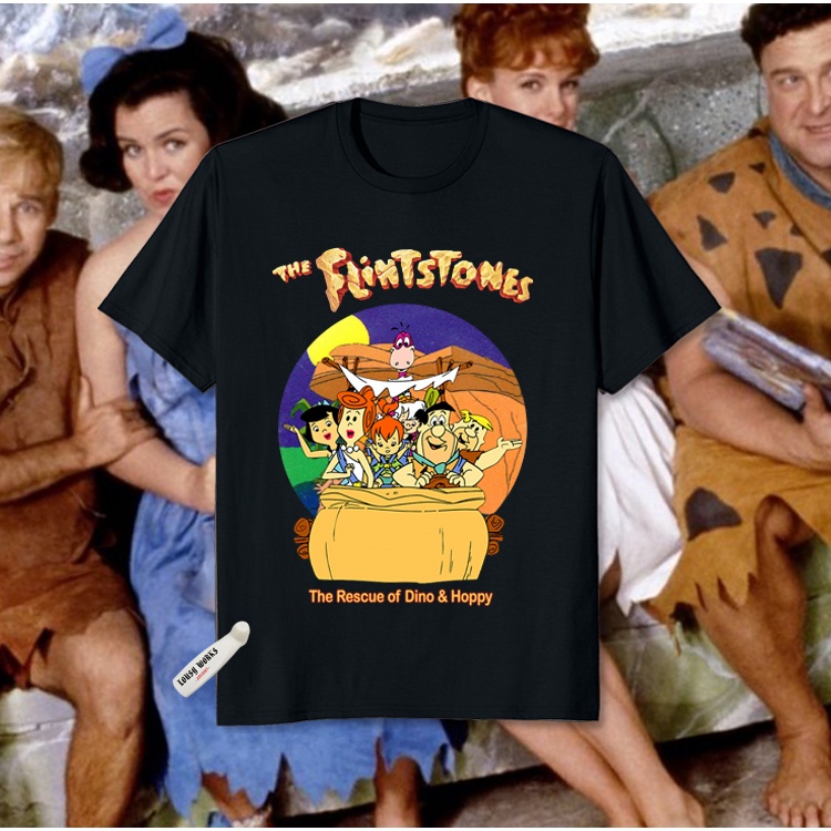 The Flintstones Heavyweight T-Shirt Cartoon Tee, Kaos Vintage, Baju Retro
