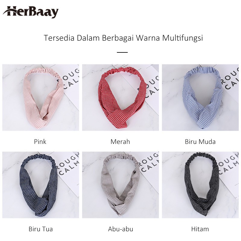 

Herbaay Hairband Tali Elastis Dengan Ikatan Untuk Wanita Bando Bandana Turban Rambut Headwear