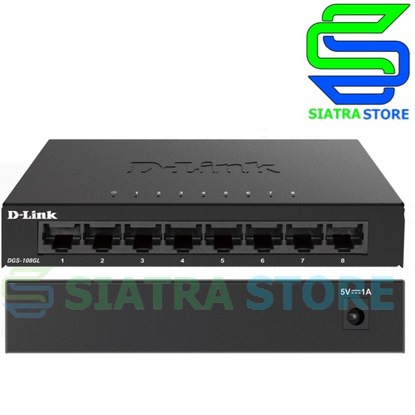 D-LINK DGS-108 8-Port Gigabit Desktop Switch Metal Casing