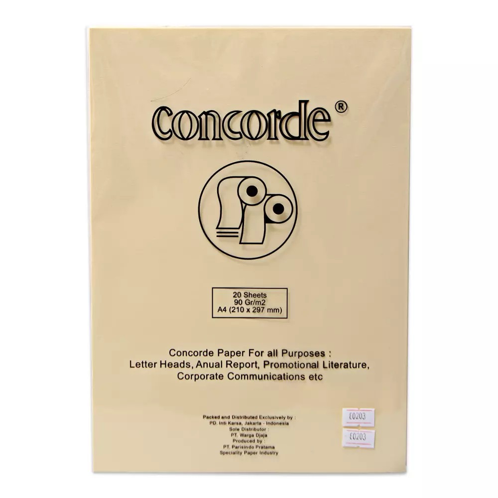 

CONCORDE PAPER [80203] A4 90GR/20 CREAM ( ID : 180750 )