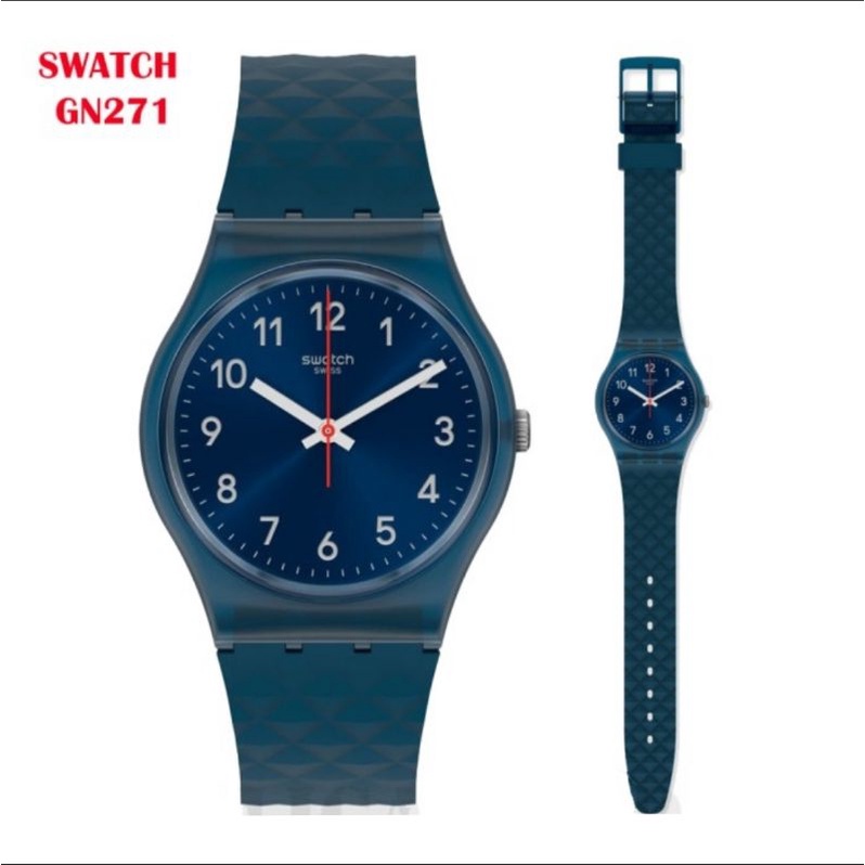 SWATCH GN271 Jam Tangan Wanita Analog Rubber Swiss Made BLUENEL Original