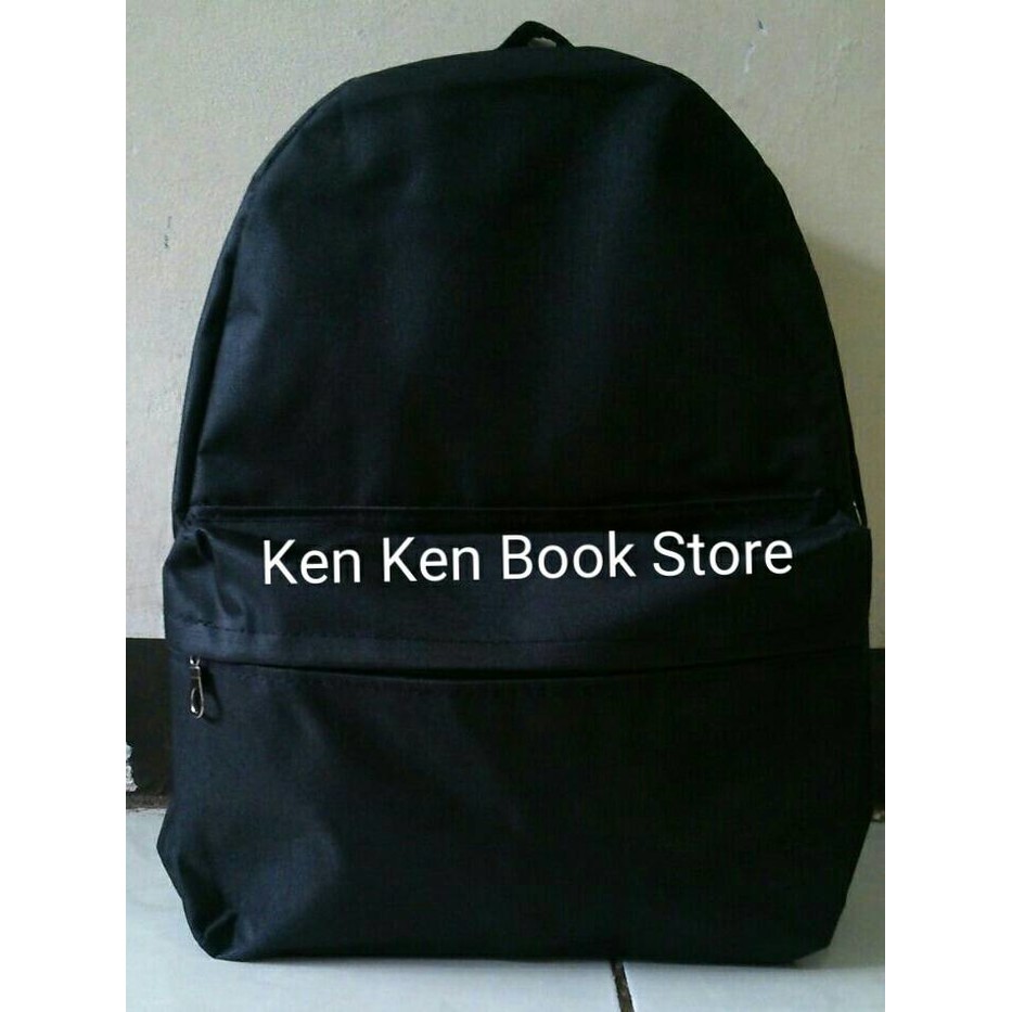 TERMURAH x Tas Ransel Polos Hitam 40x30 murah branded asli keren cowok laki pria