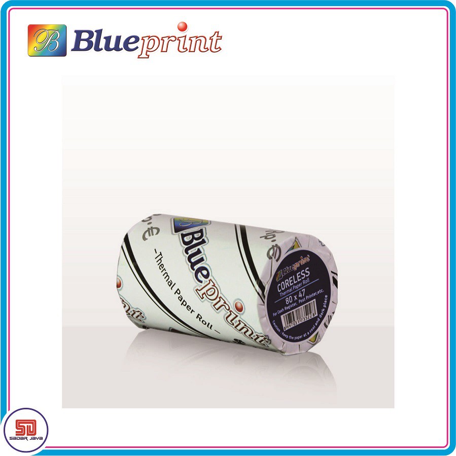 Blueprint Paper Thermal 80 × 47 mm Kertas Kasir Struck Nota Karcis Parkir Ticket