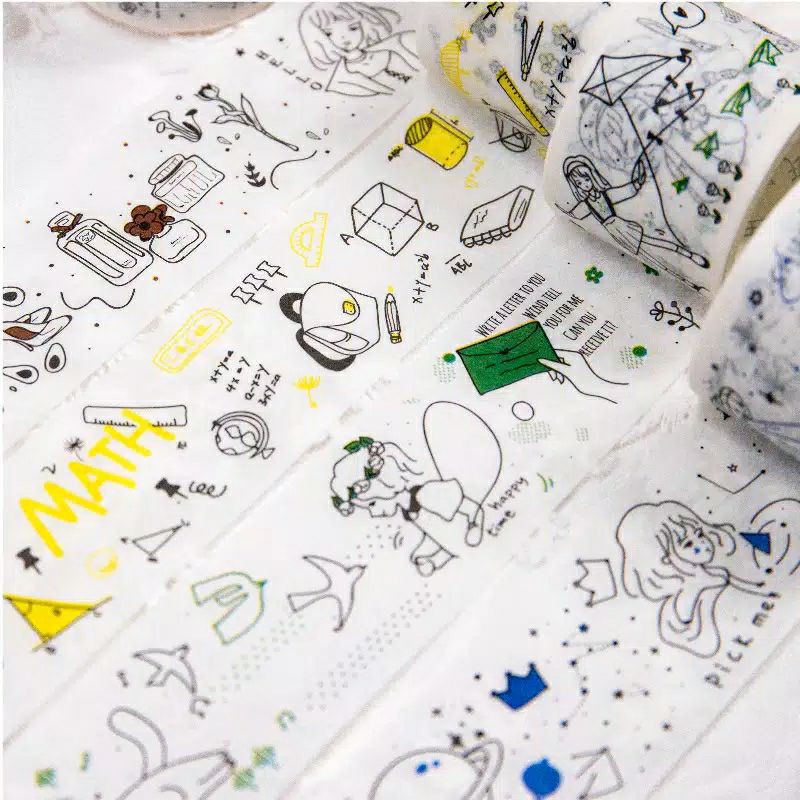 

washi tape srlotip gambsr lukisan tangan korea