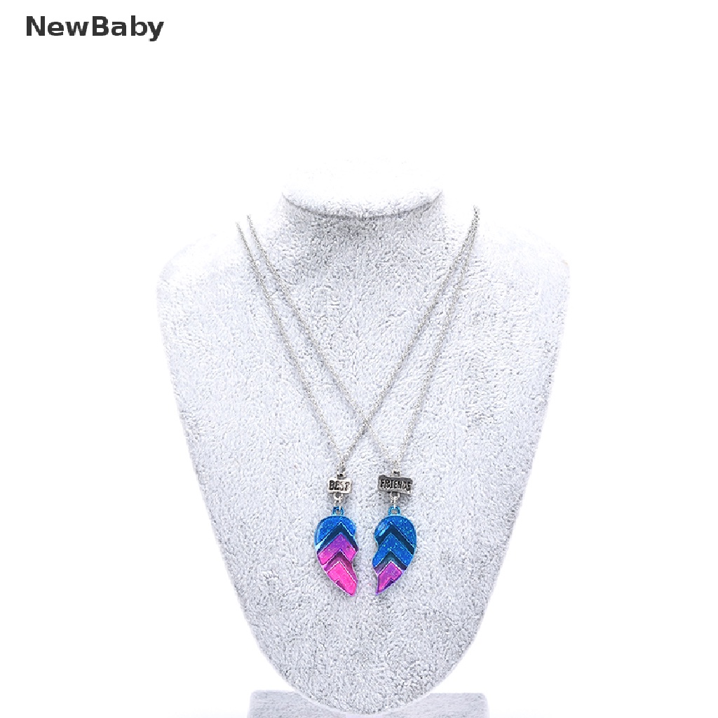 Newbaby 2pcs Kalung Rantai Liontin Hati Motif Huruf Best Friend Untuk Pasanganpriawanita