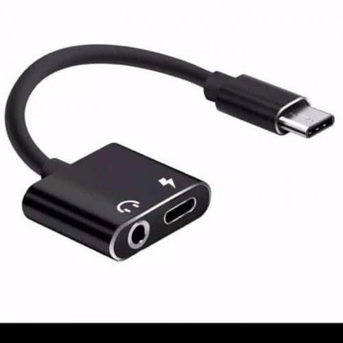 CONVERTER / SAMBUNGAN TIPE C TO 3.5 JACK EARPHONE AND CHARGING USB TYPE C F-27