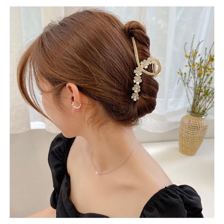 Jepit rambut korea premium jedai wanita motif mutiara zirkon 11.5cm baru JD13#