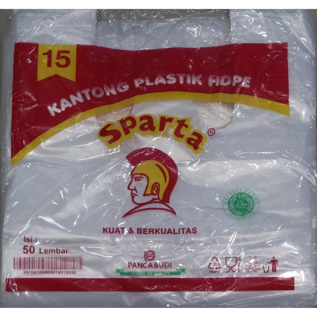Kantong Plastik/Kresek Bening HDPE Merk SPARTA Uk 15 isi 50pcs