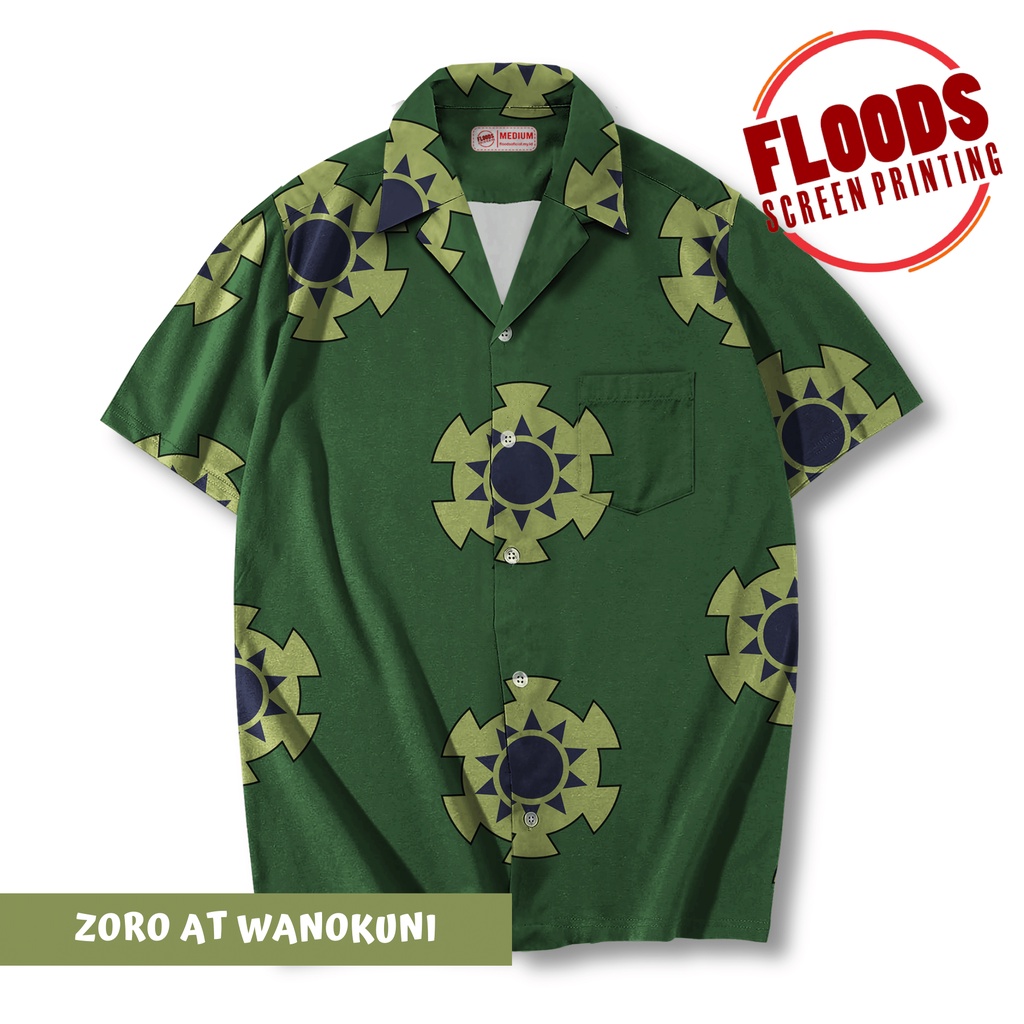 Kemeja Anime One Piece Big Size - Roronoa Zoro At Wanokuni
