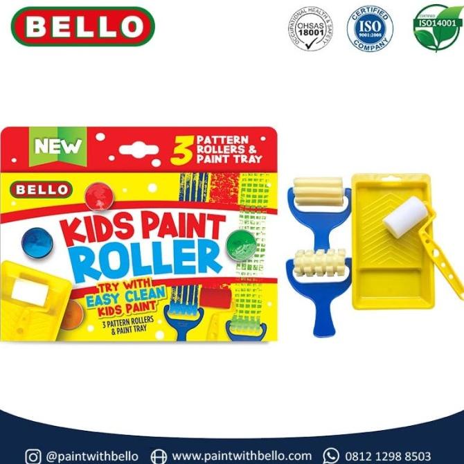 

Bello Kids Paint Roller Set - Isi 3 Rol Motif Dan 1 Bak Cat Anak Anak