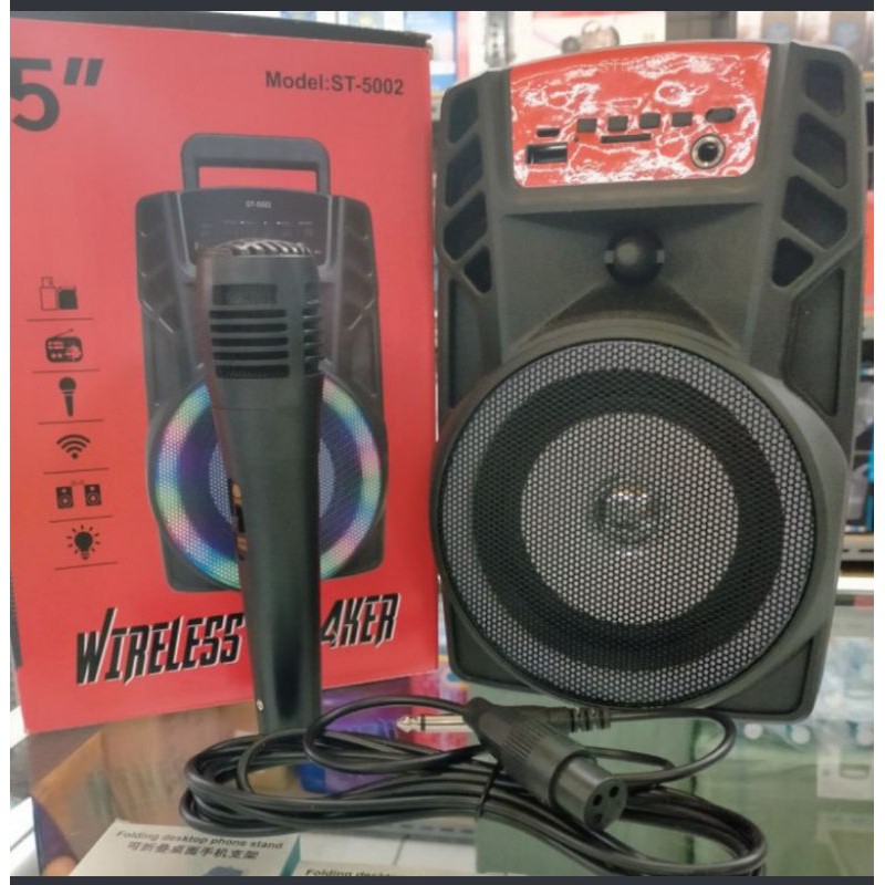 speaker bluetooth St-5002 free mic kabel karoke termurah
