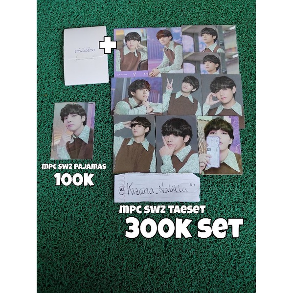 mpc sowozoo taehyung set/mpc sowoozoo pajamas taehyung/mini photocard taehyung bts official