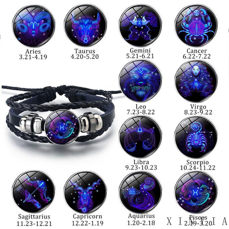 Xia.id Gelang Tangan Pria / Wanita Desain Rasi Bintang Luminous