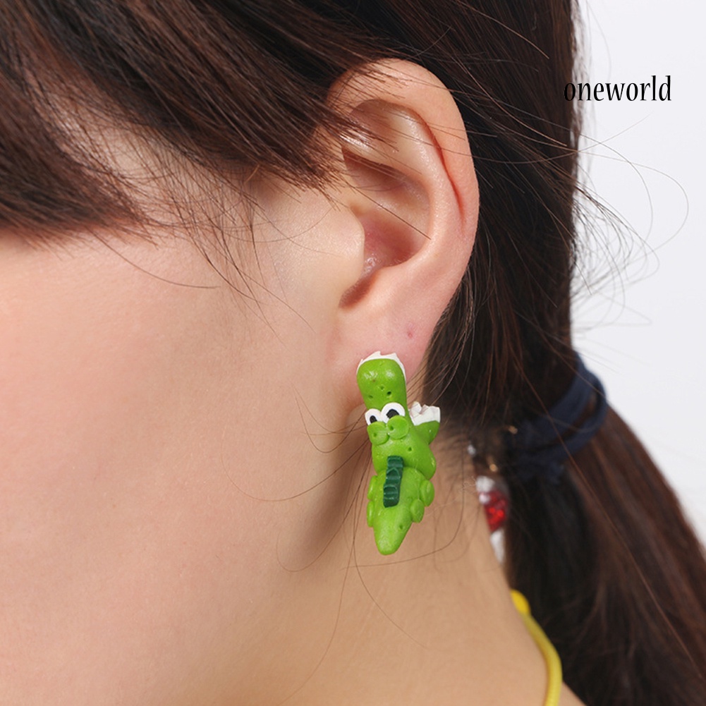 OW# Women Lovely Animal Shape Eardrop Soft Clay Ear Stud Earrings Jewelry Accessory