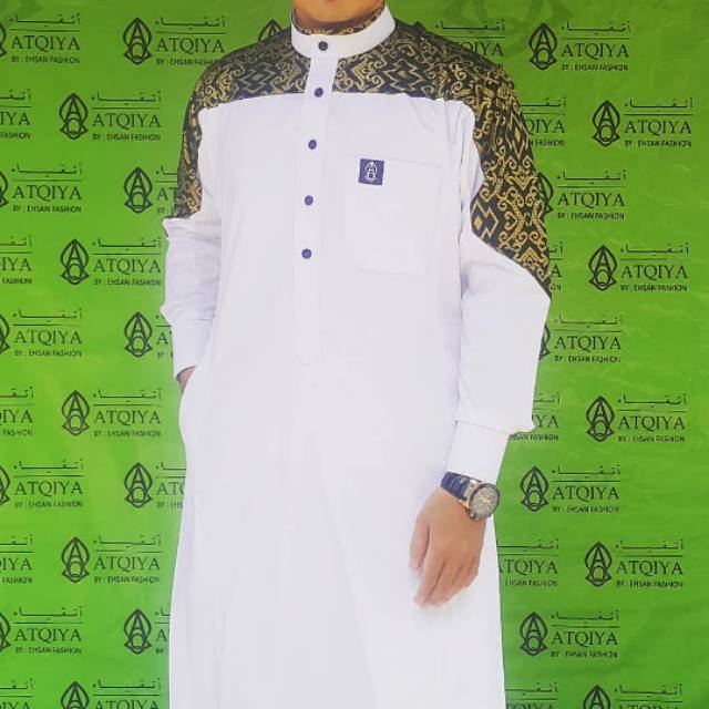 Gamis Atqiya Exclusive Motif Batik 3 / Jubah Atqiya / Gamis Pria / Jubah laki-laki