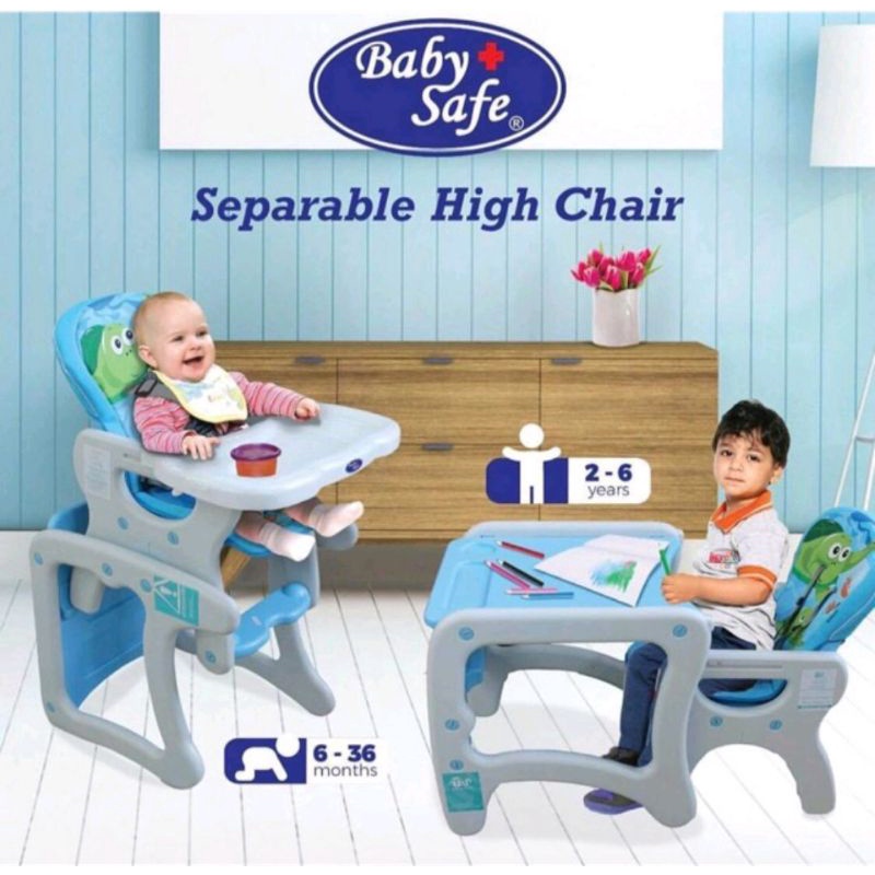 Babysafe seperable high chair HC01 / KURSI MAKAN BABY SAFE HIGH CHAIR MOTIF HC01