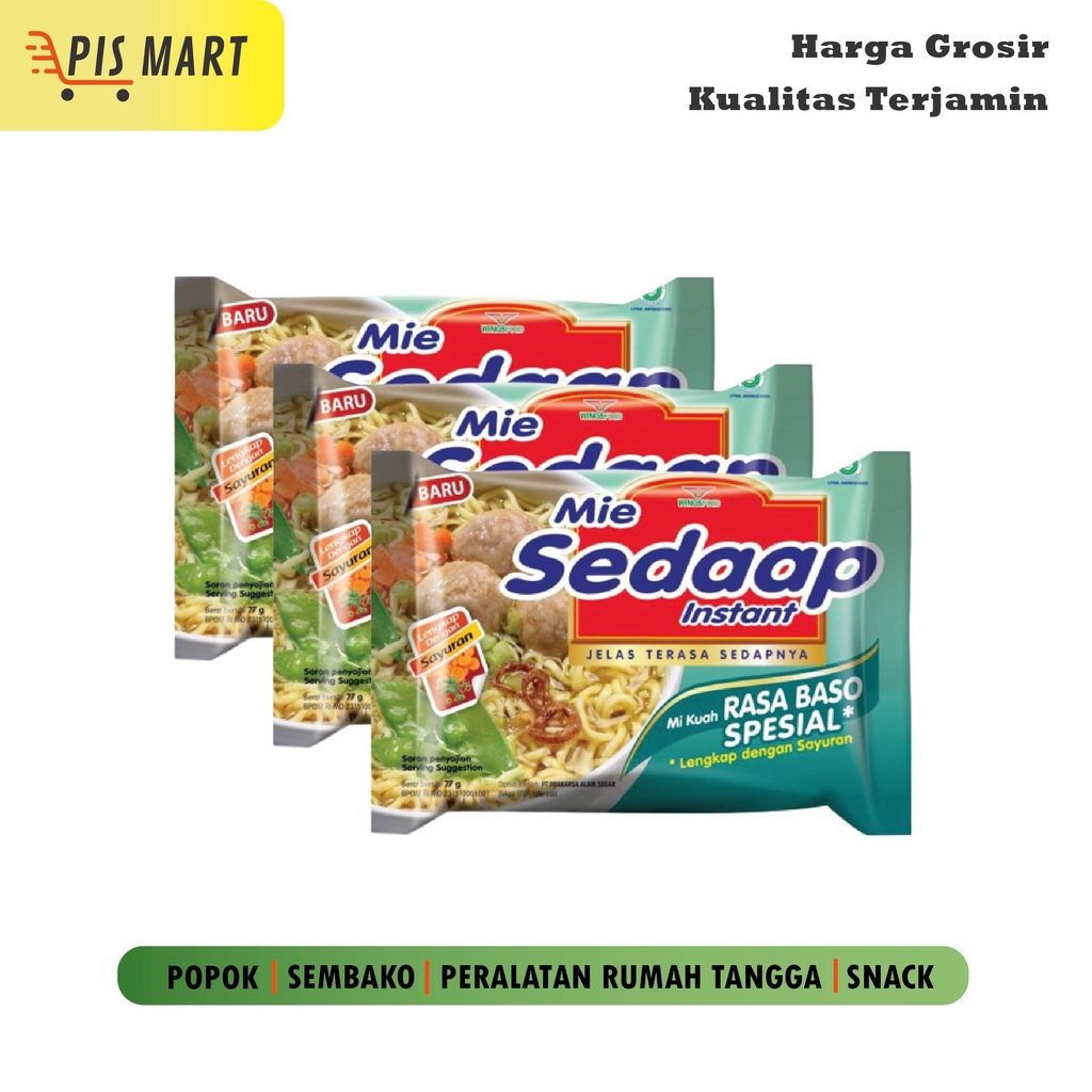 

Mie Sedaap Kuah Rasa Baso Spesial Mie Instan 3pcs