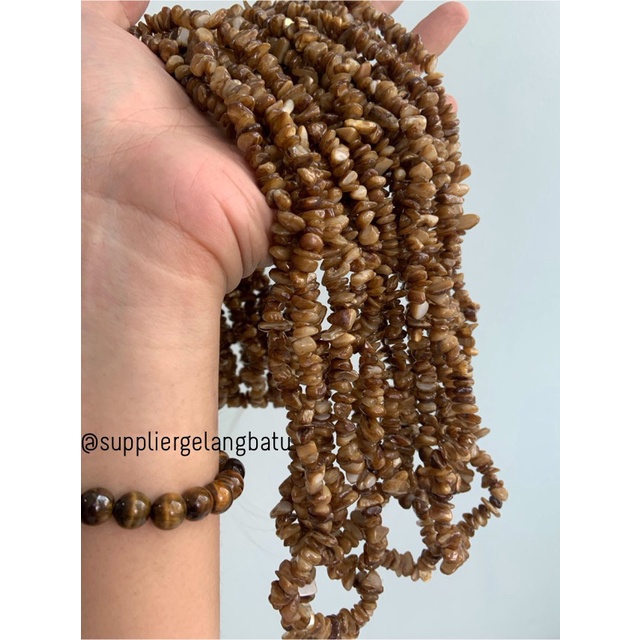 kerikil kerang cokelat 1cm brown bahan batu campuran aksesoris warna