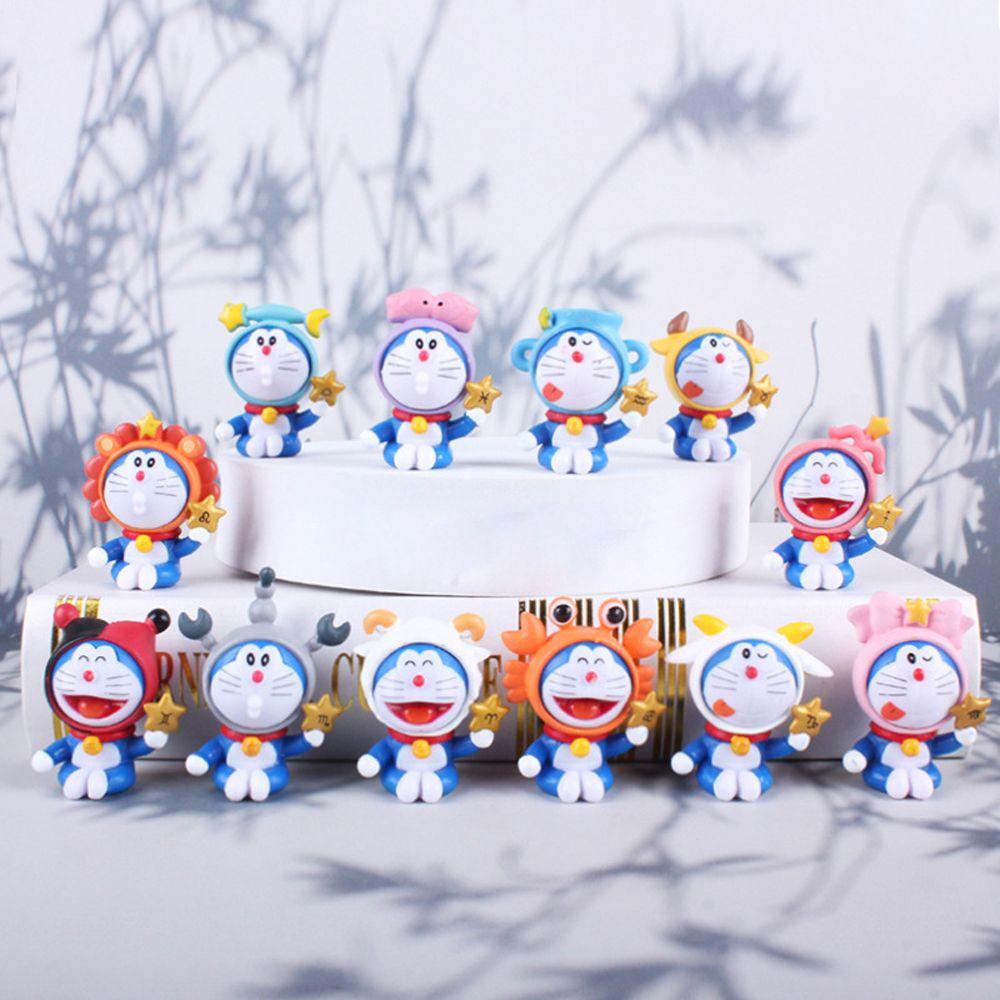 Lanfy Doraemon Action Figure Collectible Moldel Kawaii Q Version PVC Figure Model Kartun Mainan Anak Figure Anime