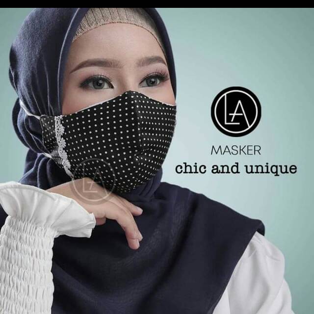 Masker scuba hijab renda kerut