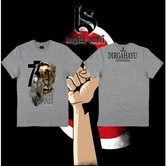 [T-SHIRT LANGKAH SANTRI]kaos indonesia merdeka combed 24s/kaos santri distro