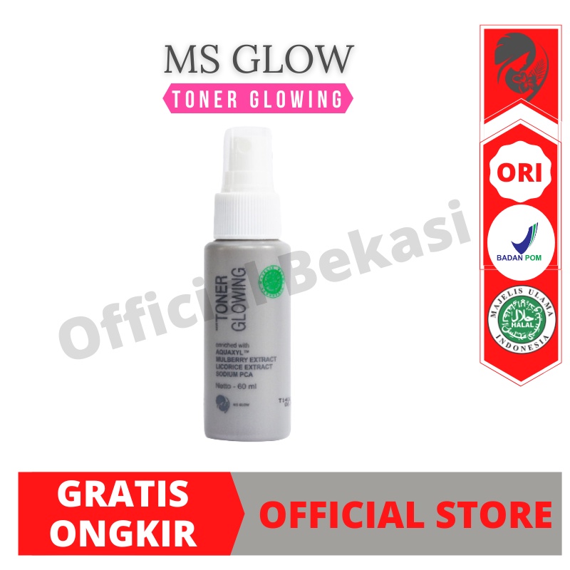 MS Glow Original Toner Glowing Pelembab penetral wajah Normal Kusam Jerawat Flek Skincare Bpom