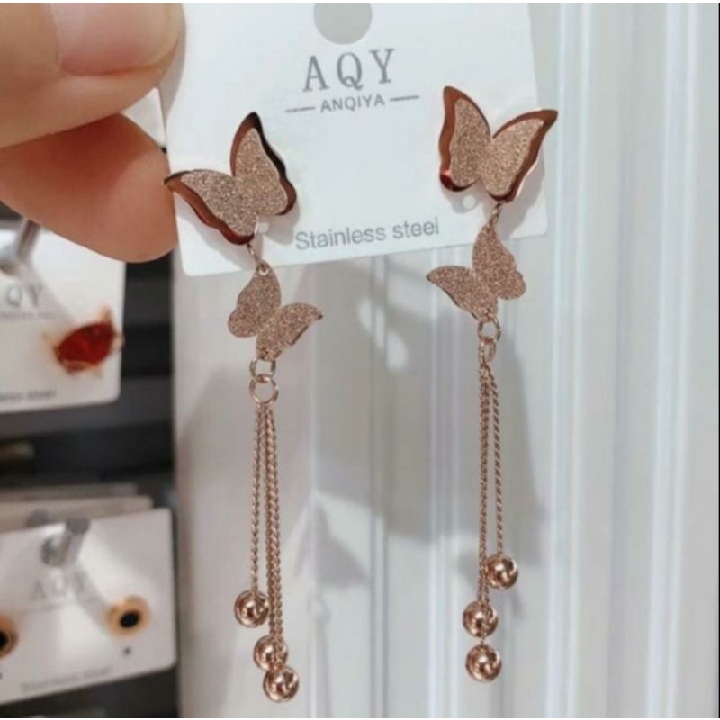 Anting Kupu Rumbai Bulat Cantik Emas N22072101