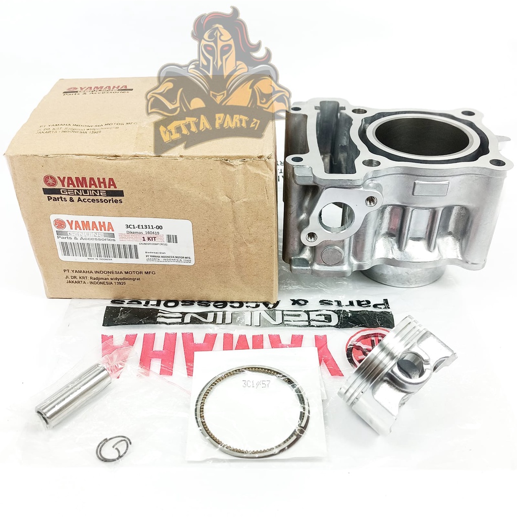 CYLINDER BLOK SEHER PISTON RING KOMPLIT YAMAHA 3C1 KUALITAS ASLI ORIGINAL YAMAHA YGP  PRESISI TINGGAL PASANG BAHAN BERKUALITAS DAN DIJAMIN AWET CILINDER VIXION NEW VIXION LAMA NVL R15 JUPITER MX 135