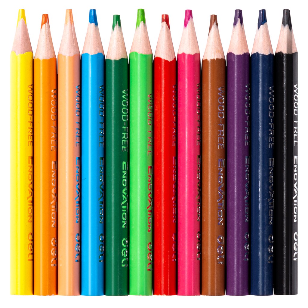 Deli Color Run Color Pencil / Pensil Warna 12 Warna Desain Segitiga Wood-Free EC114-3