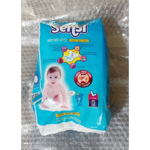 Sensi Dry Tape Diapers Ukuran L Isi 8