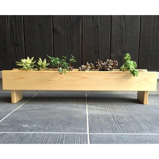 Standing Pot / Tatakan Pot Kayu Minimalis Jati Belanda /  Pot Sukulen / Pot Tanaman Kayu Planter box