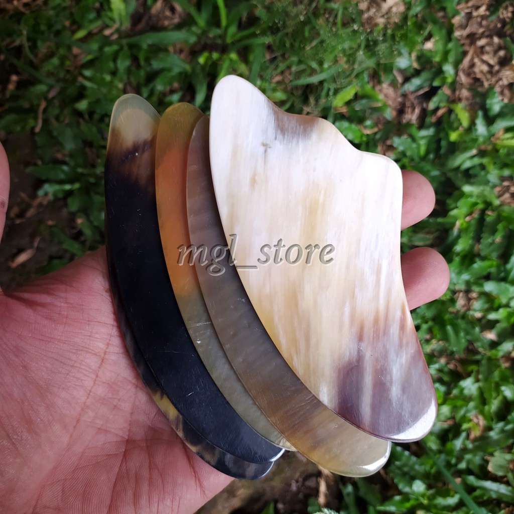 Alat terapi pijat guasha bahan tanduk kerbau dan sapi /alat kesehatan gua sha handmade