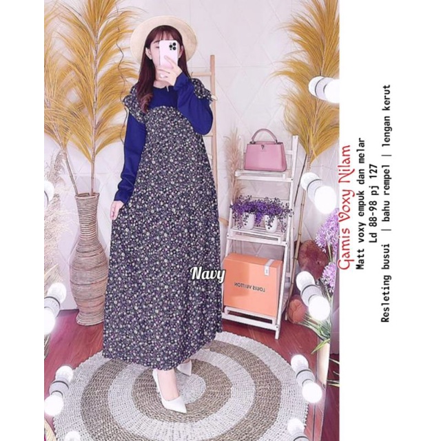 GAMIS VOXY WANITA / LONG DRESS REMPEL / BUSUI KEKINIAN | MODIS JAYA