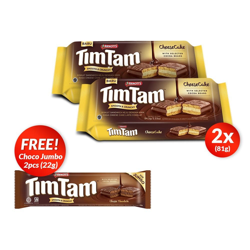 

PROMO BUY 2 GET 2 FREE TIM TAM CHEESECAKE+TIM TAM CHOCO JUMBO SINGLES TERMURAH