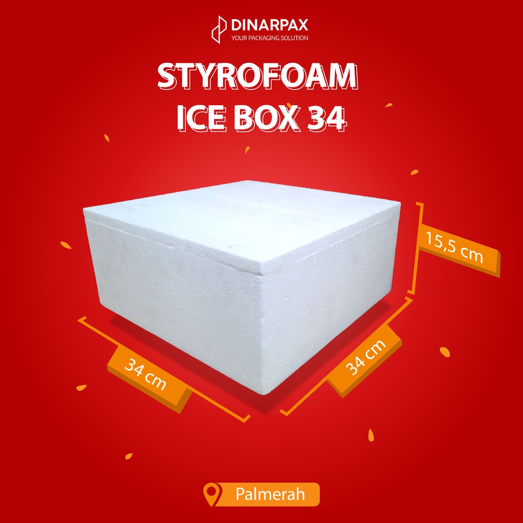 STYROFOAM ICE BOX 1 (34 X 34 X 15,5 CM) / DINARBOX / COOLER BOX / BOX KUE / STEROFOAM