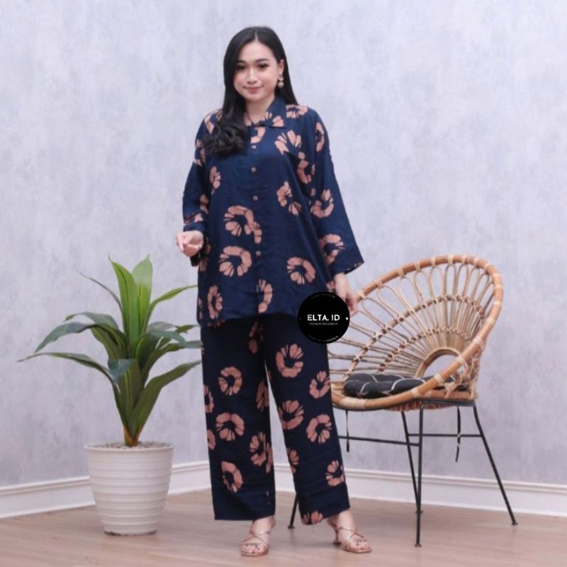 [BISA COD] Setelan Tie Dye One Set Rayon Super Lengan Panjang