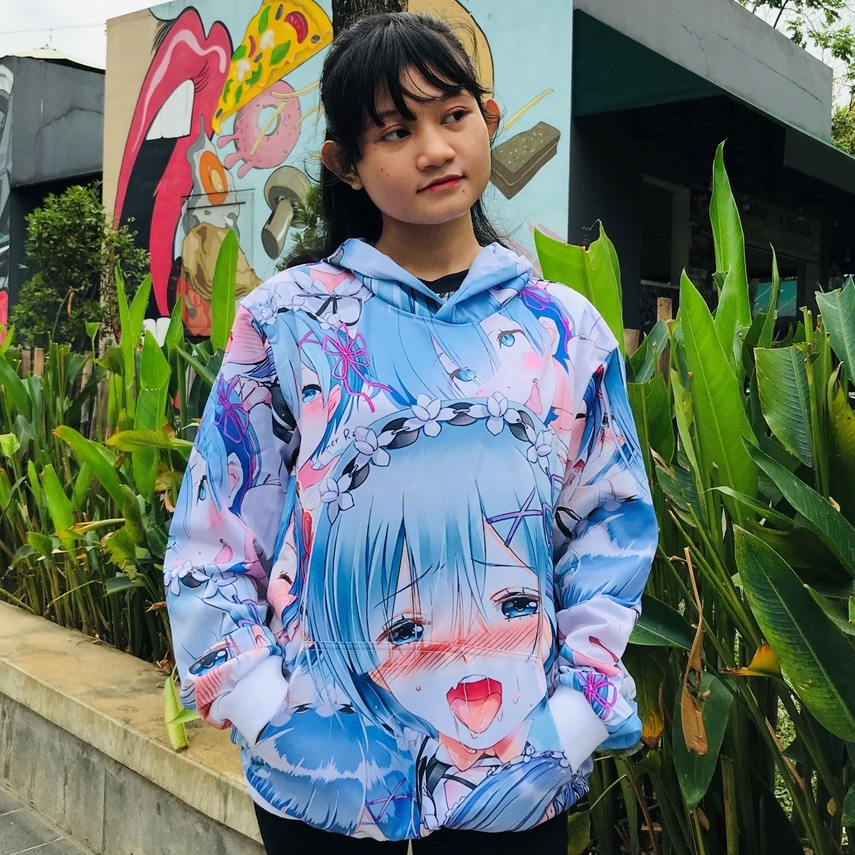 Hoodie Ahegao Rem Anime Manga Re Zero Adidaspoly Premium