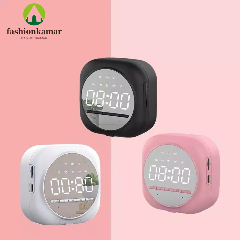 Speaker Jam Bluetooth Mini Versi 5.0 + Alarm dan Radio Dengan 3 Pilihan Warna