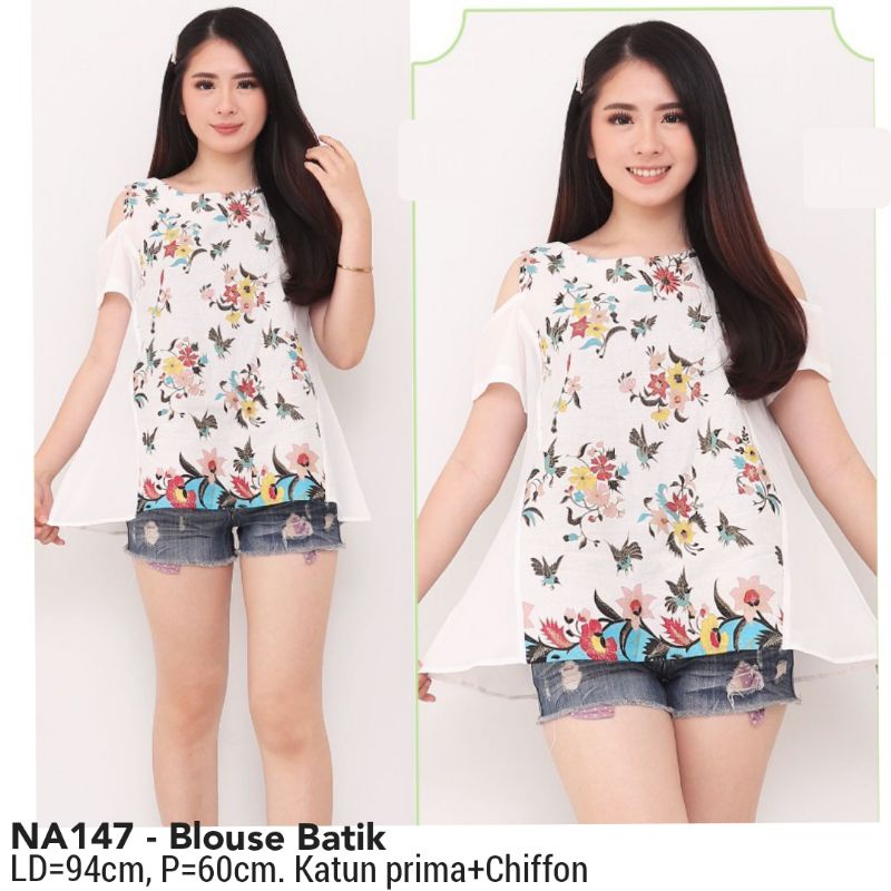 BLOUSE NATASHA BATIK MODERN 51 ATASAN KERJA KANTOR WANITA MURAH 147 BAJU CEWEK ETNIK CANTIK