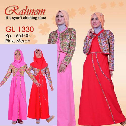 Rahnem Diskon s/d 30% - Gamis GM 1330 & Couple Sarimbit Pasangan Ibu Anak