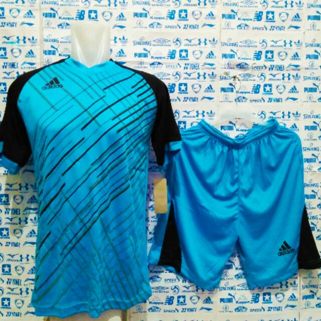 Baju Kaos Futsal Jersey Bola Setelan Futsal Adidas OX
Biru Hitam