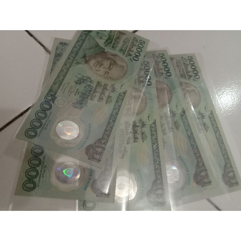 Uang 50000 Soeharto 1993 Polymer Plastik