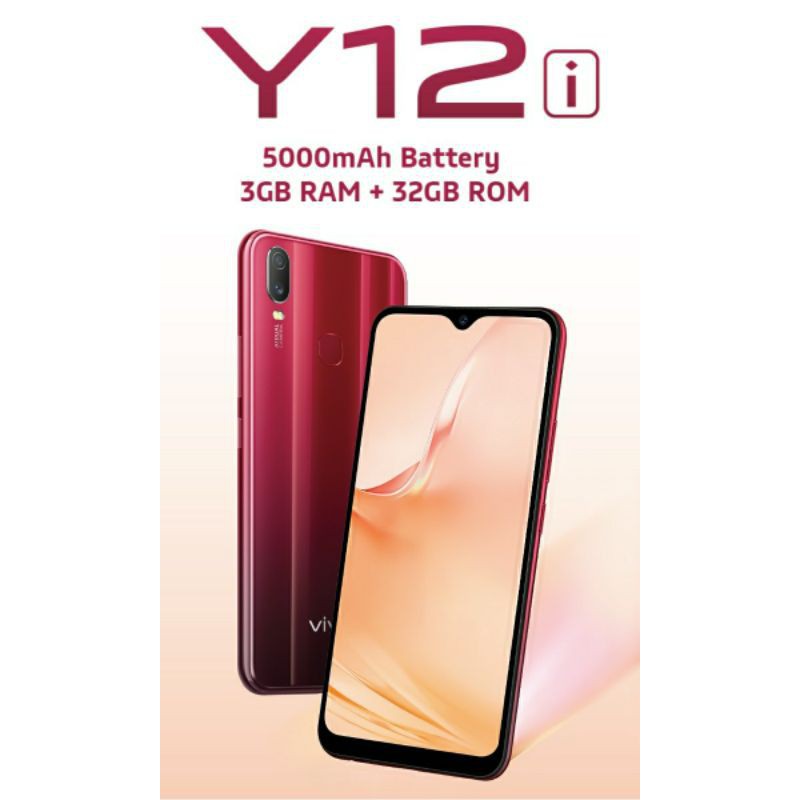 VIVO Y12 i 3/32 GB RED RAM 3 ROM 32 ORIGINAL - GARANSI RESMI / Handphone Vivo / Smartphone Android