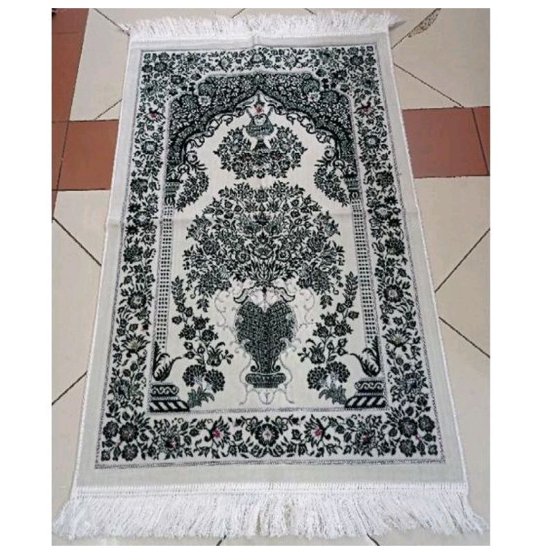 sajadah turky safatex simli bahan dasar putih