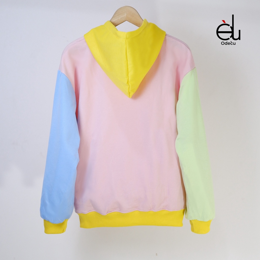 ODECU HOODIE MIX PINK SWEATER OVERSIZE WANITA PRIA