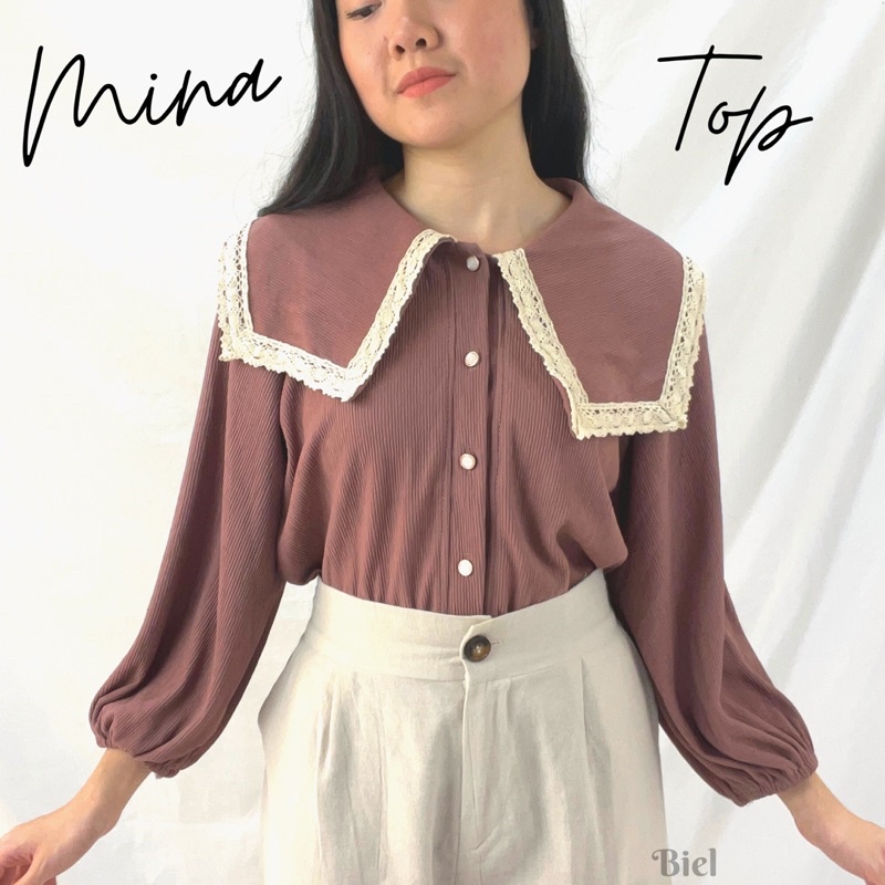Mina top atasan Wanita blouse korean style by Biel the label
